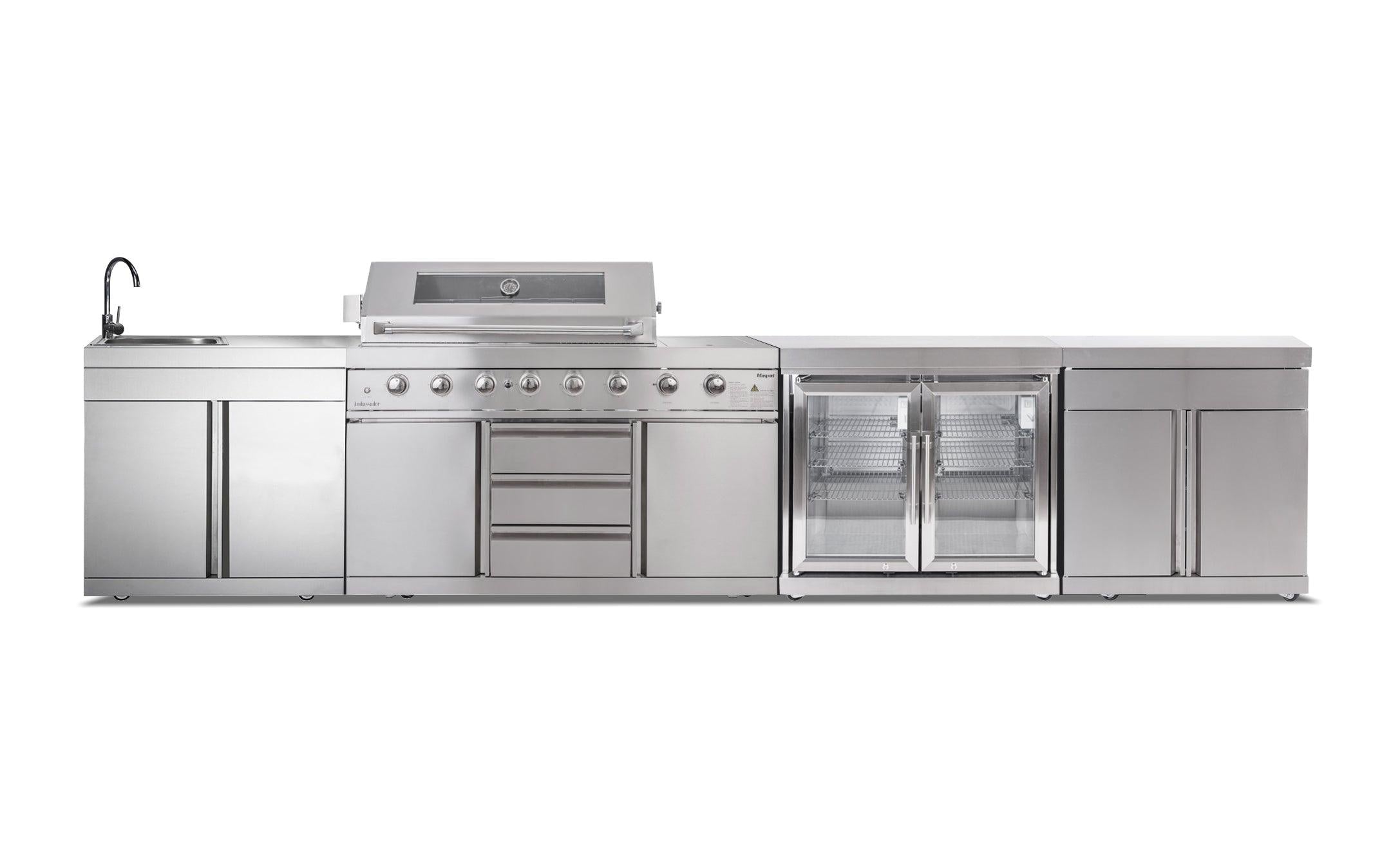 Masport Ambassador Kitchen - Sink module, BBQ, Twin Fridge Module and Storage Module - Joe's BBQs