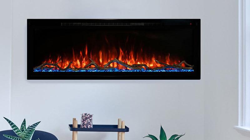 Modern Flames Spectrum Slimline Series - 74 Inch Inbuilt Electric Fireplace with Log Set - Joe's BBQs