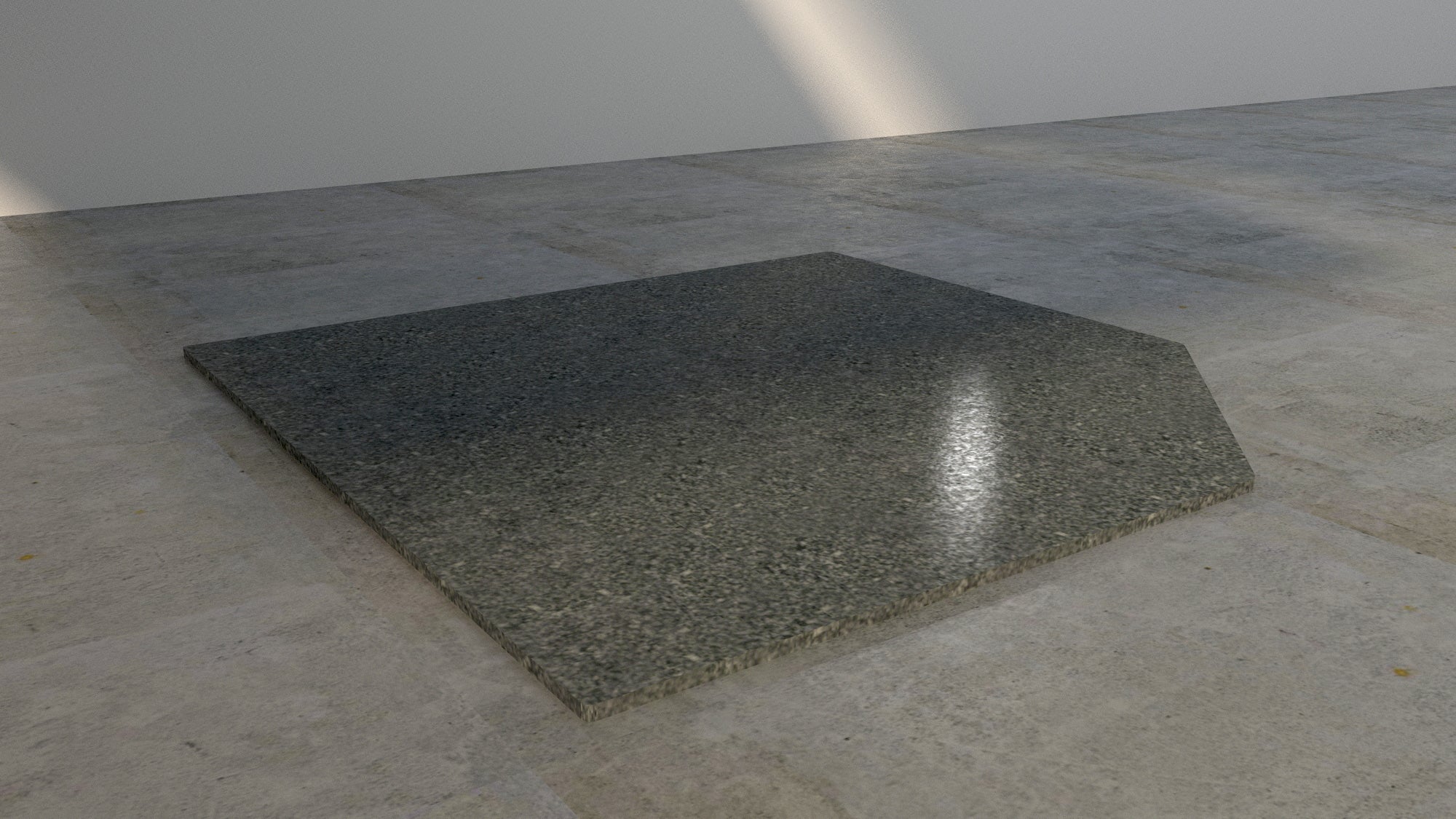 Grey Granite Corner Hearth - 115cm x 115cm